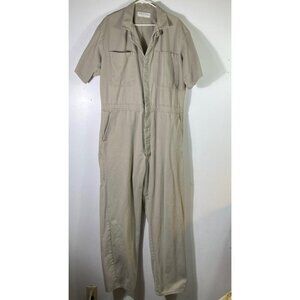 Mens Vintage Coveralls Adolphe Lafont Workwear Short Sleeve Beige 48L #1